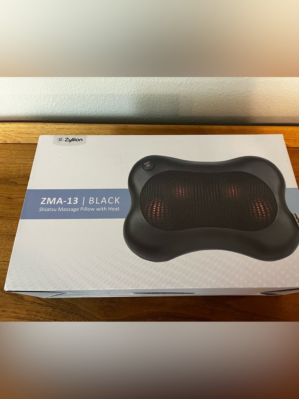 NIB Zyllion Shiatsu Massage Pillow with Heat Deep Kneading Neck Back Massager - Picture 6 of 9